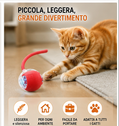 PurrBall™ – Palla Interattiva Smart per Gatti